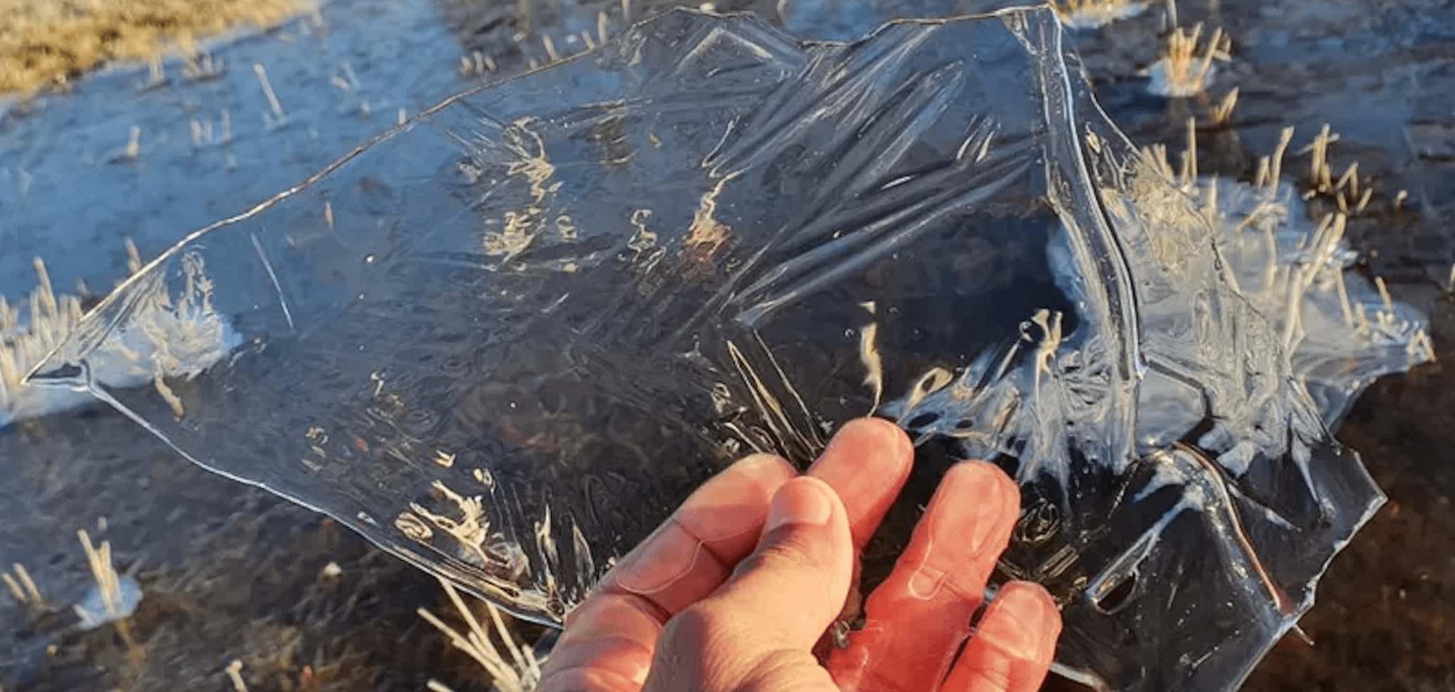 Lago congelado em Santa Catarina em 2021