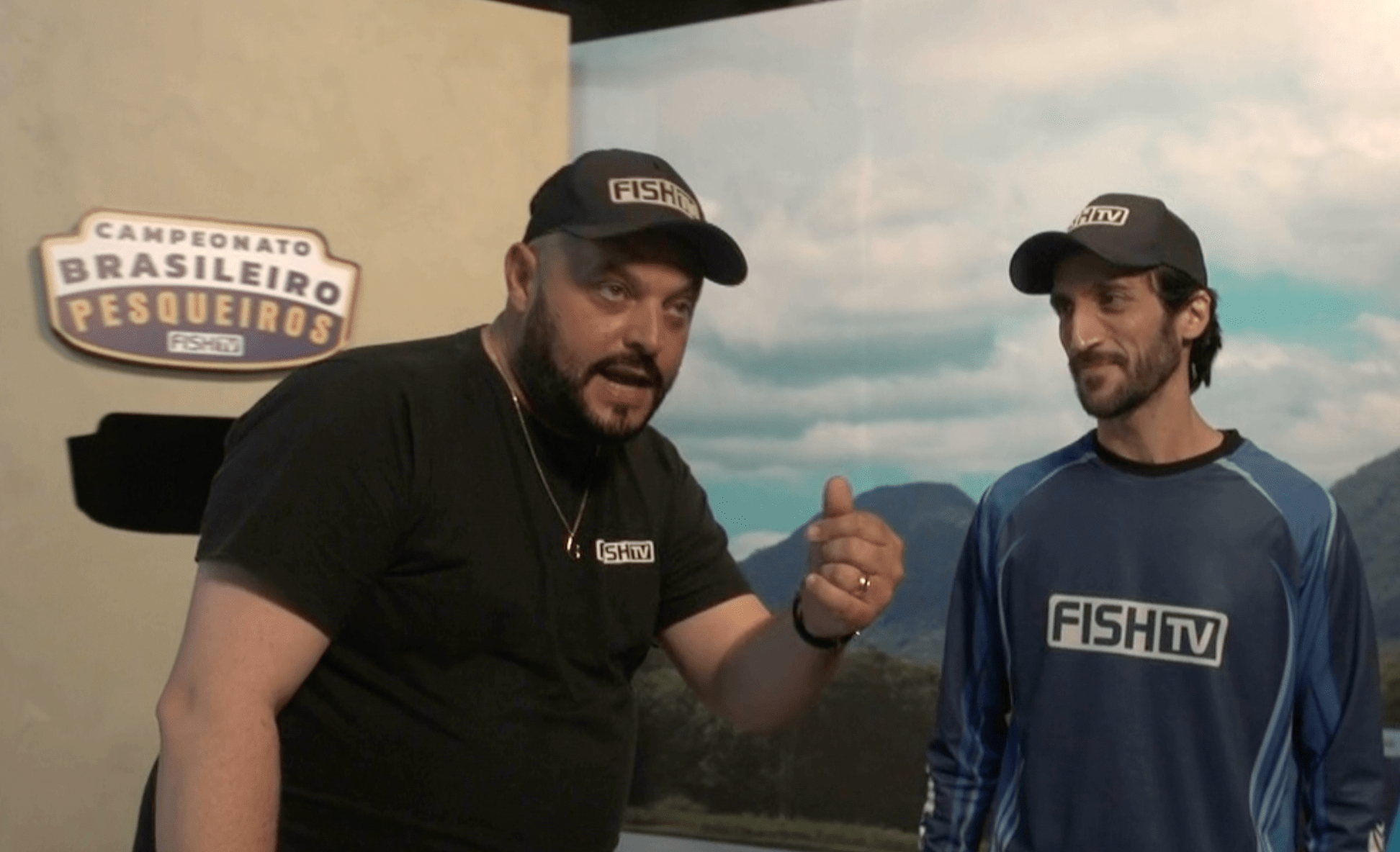 Luciano LP e Kléber Sanches em gravação na Fish TV