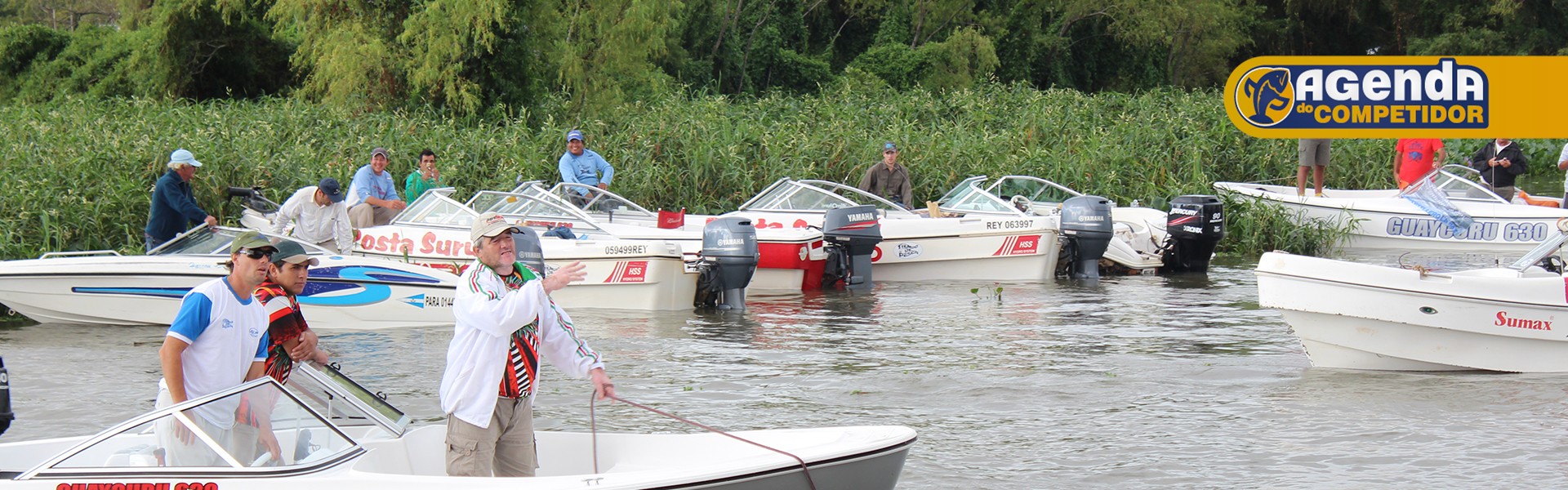 Pescadores prontos para a ação de pesca esportiva