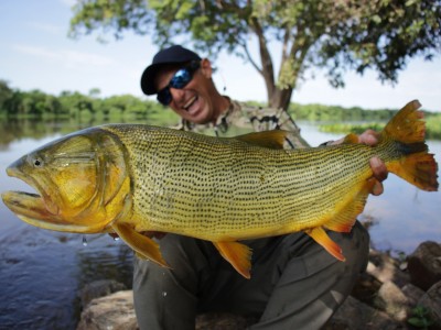 Javier Enrique com dourado do Pantanal