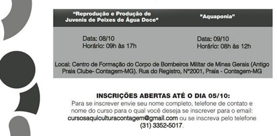 Reprodução de peixes de água doce é tema de curso