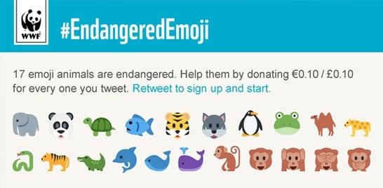 WWF usa emojis em campanha no Twitter para salvar animais em extinção