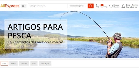 AliExpress cria página promocional de produtos de pesca