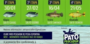 3ª etapa da I Copa Iguaçu de Pesca Esportiva acontece no dia 16 deste mês
