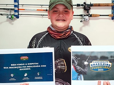 Menino de 11 anos ganha inscrição para o Campeonato Brasileiro em Pesqueiros