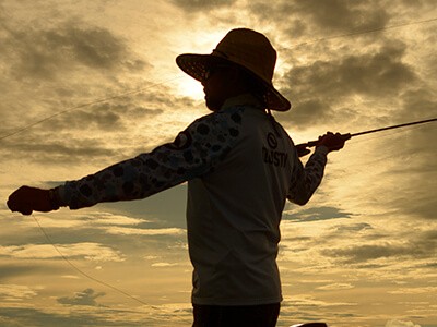 Fly fishing em água salgada